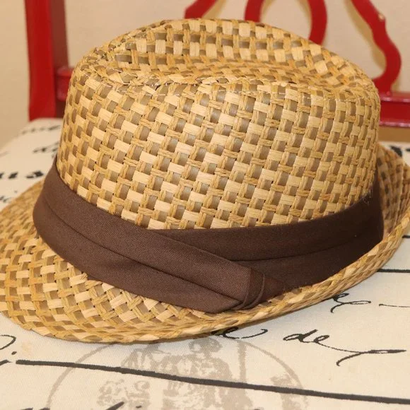 TRIBE Headgear Straw Hat Fidora Style New Without Tags - Picture 1 of 2